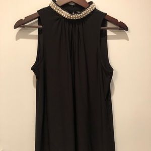 White House Black Market pearl neck  top.  NWT